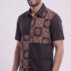 Men Black Brown Beige Cotton Block print Handloom Shirt