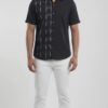 Untitled design - 1 Men Black Grey Cotton Ikat Vertical Pattern Handloom Shirt