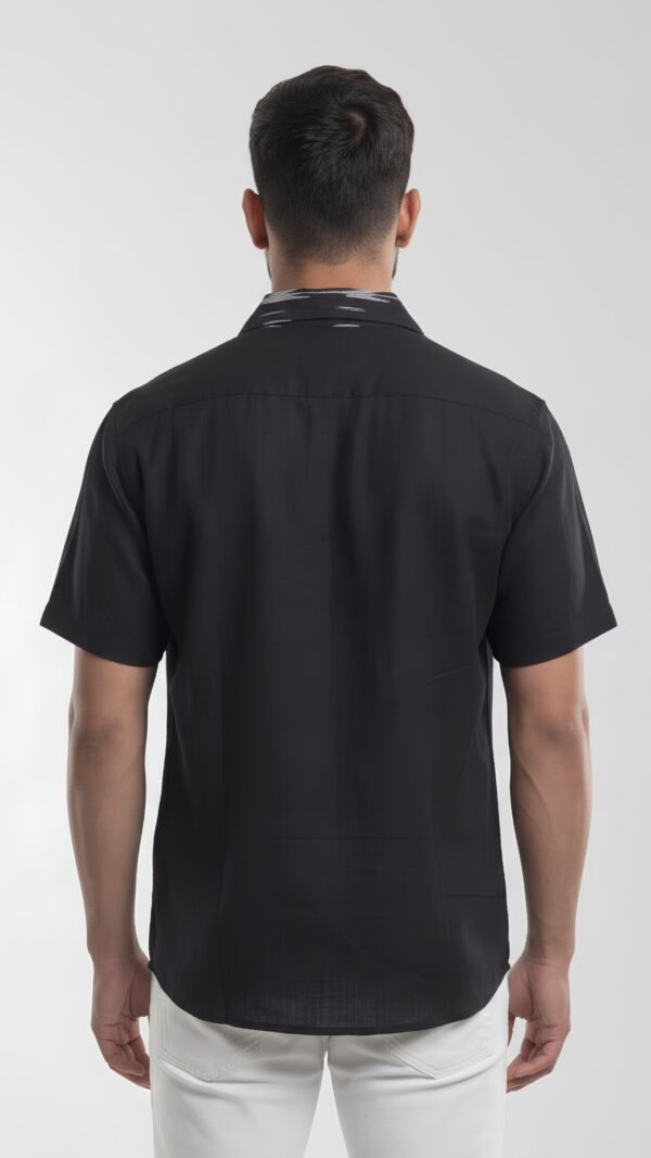 Untitled design - 4 Men Black Grey Cotton Ikat Vertical Pattern Handloom Shirt
