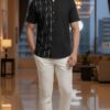 Untitled design - 5 Men Black Grey Cotton Ikat Vertical Pattern Handloom Shirt