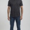 Men Black Grey Cotton Sambalpuri Handloom Vertical Pattern Shirt