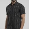 Men Black Grey Cotton Sambalpuri Handloom Vertical Pattern Shirt