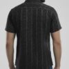 Men Black Grey Cotton Sambalpuri Handloom Vertical Pattern Shirt