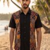 Untitled design - 5 Men Black Multicolor Cotton Block print Handloom Shirt
