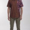 Men Brown Multicolor Cotton Block print Handloom Shirt