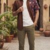 Men Brown Multicolor Cotton Block print Handloom Shirt