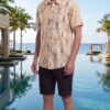 Untitled design - 5 Men Cream Gold Brown Cotton Floral Handloom Shirt