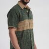 Untitled design - 3 Men Forest Green Brown Cotton Block print Handloom Shirt