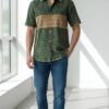 Untitled design - 5 Men Forest Green Brown Cotton Block print Handloom Shirt