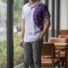 Untitled design - 5 Men Lavender Purple Cotton Mercerised Ikat Geometric Pattern Handloom Shirt