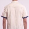 Untitled design - 4 Men Navy Blue Cream Cotton Ikat Vertical Pattern Handloom Shirt