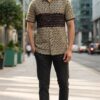 Men Off-White Maroon Cotton Block print Handloom Shirt