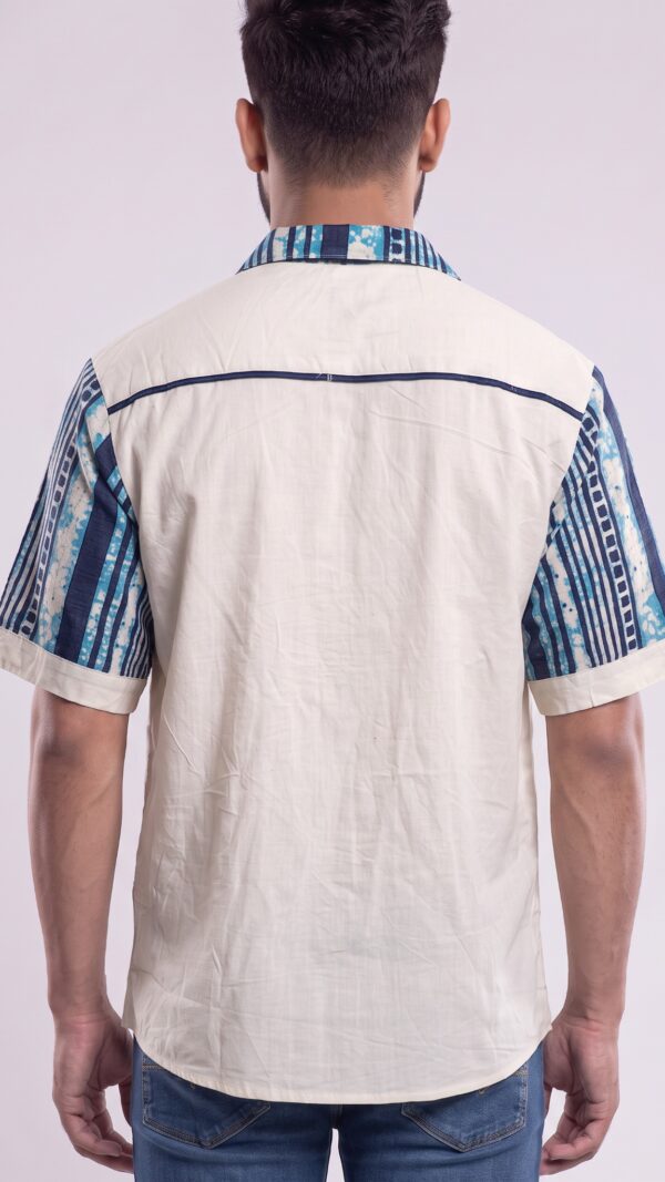 Untitled design - 4 Men Off-White Turquoise Blue Tie-Dye Handloom Shirt