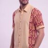 Untitled design - 3 Men Peach Maroon Cotton Batik Print Handloom Shirt