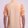 Untitled design - 4 Men Peach Vibrant Orange Cotton Batik Print Handloom Shirt