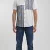 Men  White Charcoal Grey Cotton Sambalpuri Handloom Shirt