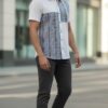 Men  White Charcoal Grey Cotton Sambalpuri Handloom Shirt