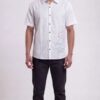 Untitled design - 1 Men White Cotton Applique Handloom Shirt