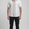 Untitled design - 1 Men White Grey Cotton Vertical Striped Handloom Shirt